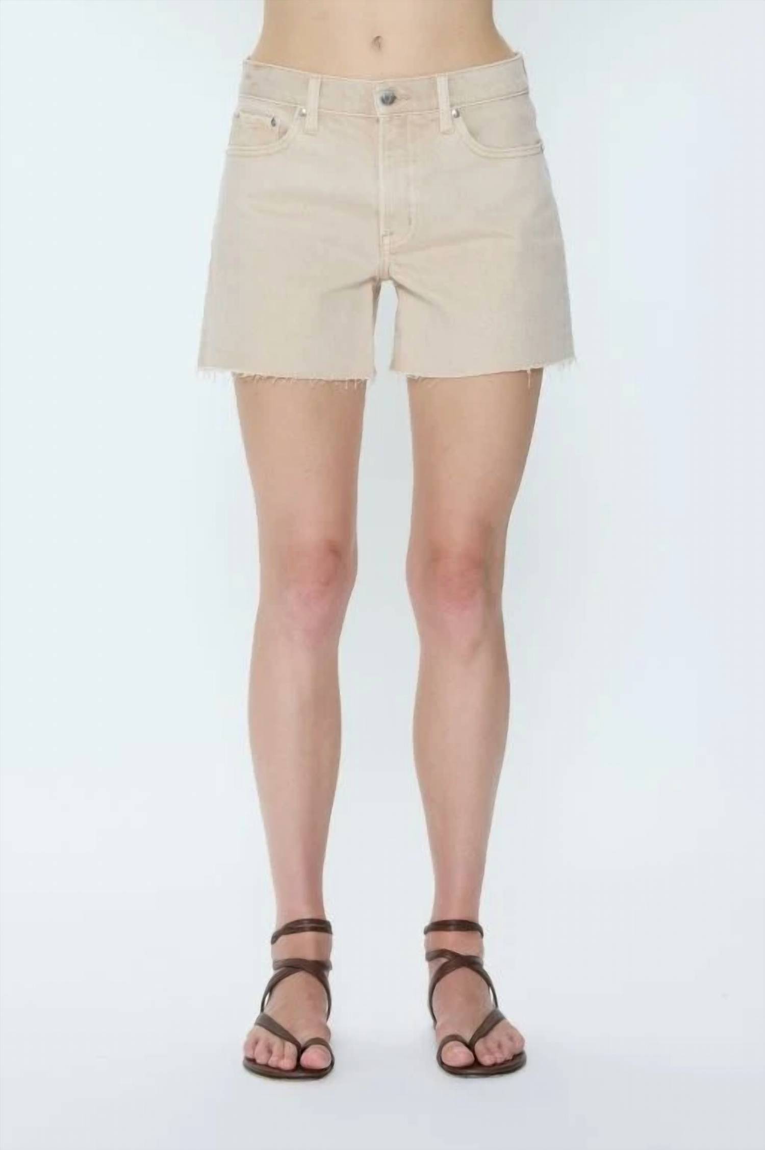 New Pistola Kennedy Mid Rise Relaxed Cut Off Shorts In Honey